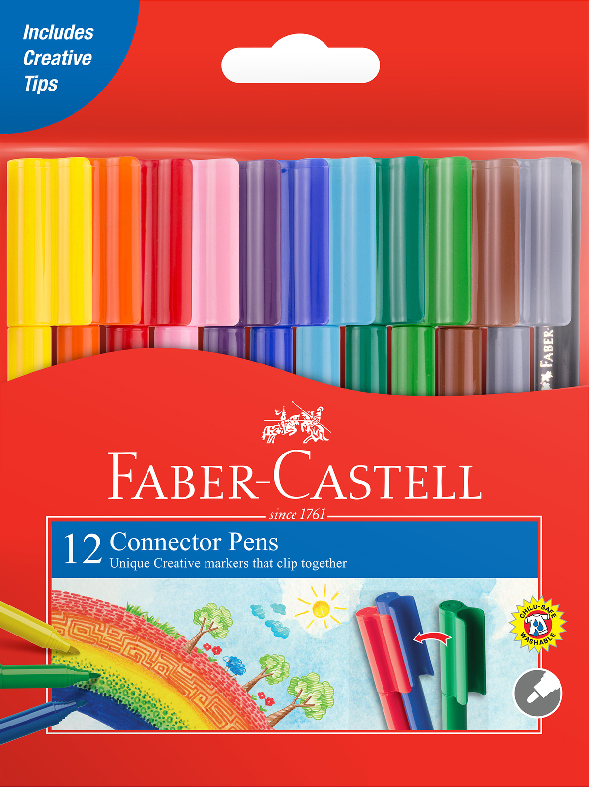 Boîte de 12 feutres de couleur Connector Faber-Castell – MaLibrairieEnLigne