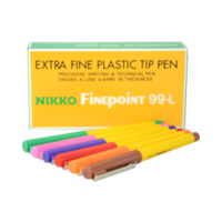99-L Nikko Finepoint  0.4mm - Assorted Bx12 (6 Colours)