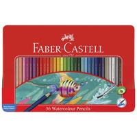 Faber Watercolour Pencil Asstd Tin  36