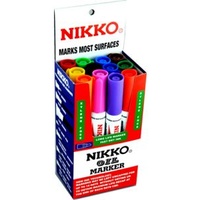 Nikko Oil Marker. Round Point: Assorted 12 Colours