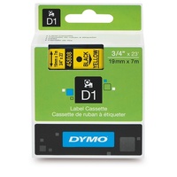 Label Tape Dymo D1 19Mmx7M Black On Yellow