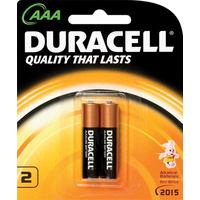 Battery Duracell Alkaline AAA (2 Pack)