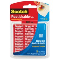 Tape Mounting Scotch 25.4X25Mm R100 Reusable Tabs Clear