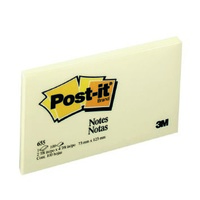 Notes Post-It 655 76X127Mm Yellow Pkt12