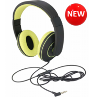 KTG Wired Headphones With Volume & Mic - Black/Yellow