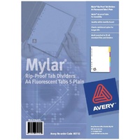 Dividers Avery A4 Fluoro 5 Tab 85732