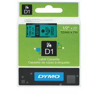 Label Tape Dymo D1 12Mmx7M Black On Green