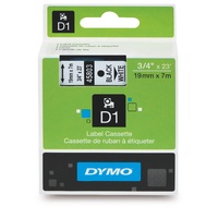 Label Tape Dymo D1 19mmx7m Black On White