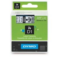Label Tape Dymo D1 19Mmx7M Black On Clear