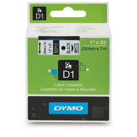 Label Tape Dymo D1 24mmx7m Black On White