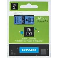 Label Tape Dymo D1 12Mmx7M Black On Blue