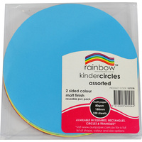 Craft Paper Rainbow Circles 100'S Matt D/Sided 180Mm
