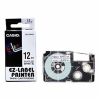 CASIO LABELLING TAPE XR 12MMX8M BLACK ON WHITE