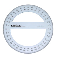 Protractor Celco 15Cm 360 Deg Full Circle Clear