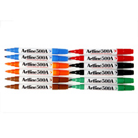 Artline 500A W/Board Marker 6 Colour Asst Bx12