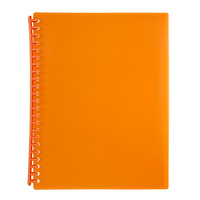 A4 Orange 20 Pocket Translucent Refillable Display Book