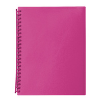 A4 Pink 20 Pocket Translucent Refillable Display Book