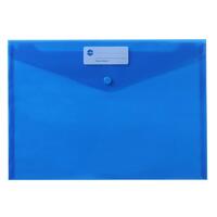 Document Wallet Marbig A4 Button Blue