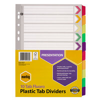 MARBIG® INDICES & DIVIDERS 10 TAB REINFORCED A4 FLUORO