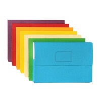 Marbig Slimpick Foolscap Document Wallet Brights Assorted 10 Pack