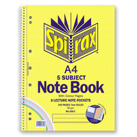 596C A4 5 Subject Notebook Coloured 250 Page