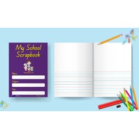 My School Scrapbook Prep & Year 1 Half Page Ruled - Purple