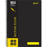 A4 Quill Lecture Book  70gsm PP 140 Pages Black Q506