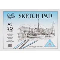 Quill Sketch Pad 110GSM  A3 30 Leaves (60 Pages) - White 