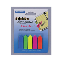 Stick On Arrow Flags 12mm X 45mm 5 Pads X 25 Sheets - Neon Assorted