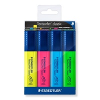 Staedtler classic highlighters - wallet of 4 assorted colours