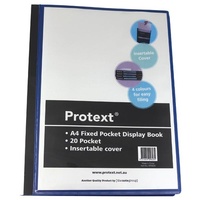 A4 20pkt Fixed Pocket Display Book, Insert Cover and spine - Black