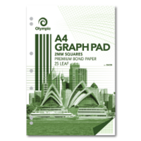 A4 Olympic Graph Pad 25 Leaf 2mm