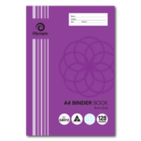A4 128 Page Binder Book 5Mm Grid Stapled (PURPLE)