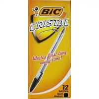 Cristal Pen Medium Black BOX 12
