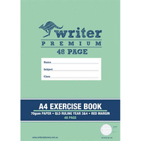 A4 Writer Premium 48pg Exercise Book QLD Year 3/4 ruled + margin