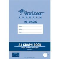 A4 Writer Premium 96pg 10mm Grid book