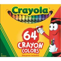Crayola® 64 Regular Crayon Box w/sharpener