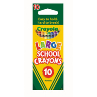 10 Large School Crayons