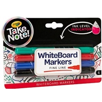 Take Note! 4ct. Fineline Bullet Tip Whiteboard Markers (Black,Blue,Red,Green)