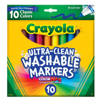 Crayola 10 Ultra-Clean Classic Broadline Colour Markers (58 7851)