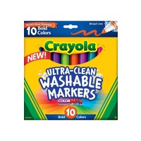 Crayola 10 Ultra-Clean Bold Broadline Colour Markers (58 7853)