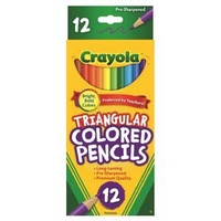 Crayola 12 Full Size Triangular Coloured Pencils