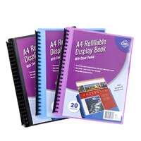 A4 Dats Display Book Refillable Insert Cover 20 Pocket