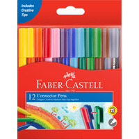 Faber Connector Pen Colour Marker Asstd Pack 12