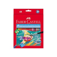 Faber Watercolour Pencil Asstd Box 48 with brush & sharpener
