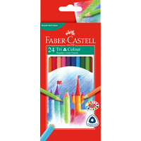 Faber Tri Colour Pencil Asstd  Box 24