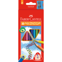 Faber Junior Triangular Colour Pencil Asstd Box 10