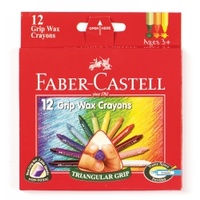 FaberTriangular Grip Wax Crayon 10mm diameter  Box 12