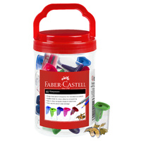 Faber Single 1 Hole  Sharpener with Catch - Assorted Colours (EACH)