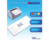Label Unistat Laser/Inkjet/Copier 2Up 148X210Mm 38938 Bx100